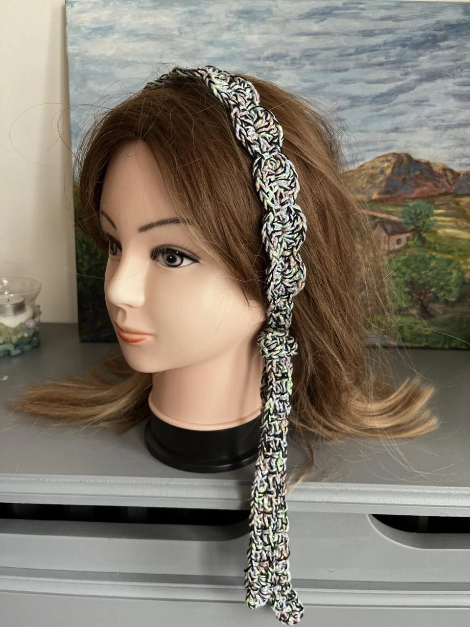 Bandeau Serre tête Headband Stirnband Hoofdband Venda Coton Noir Multicolore Tai